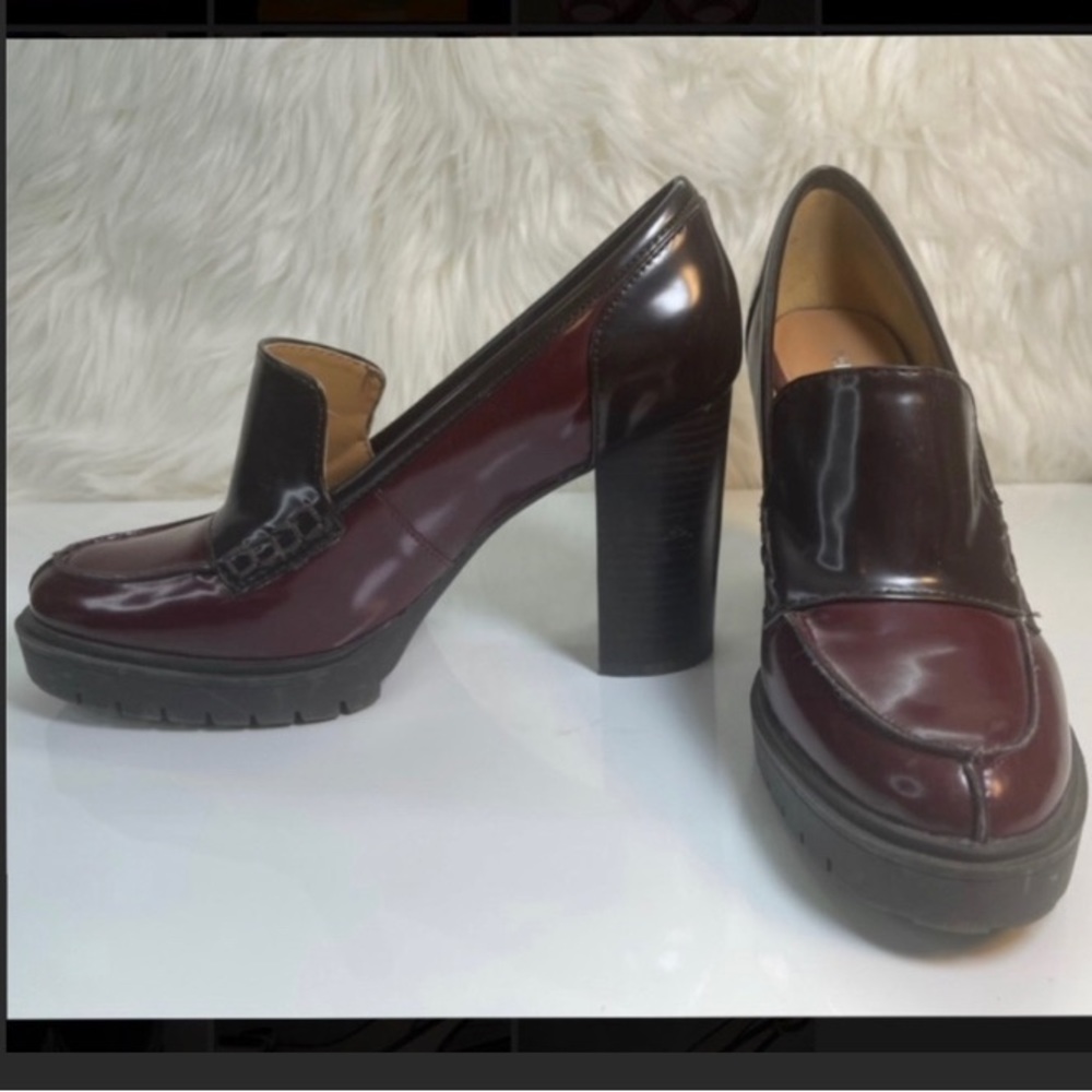 Nine West Mad4You High heel loafers Maroon Burgundy Brown 8.5